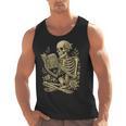 Skeleton Book Floral Skull Halloween Teacher Costume Men Tank Top, trending gift