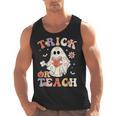 Teacher Halloween Trick Or Teach Floral Ghost Men Tank Top, trending gift Teacher Halloween Trick Or Teach Floral Ghost Men Tank Top, trending gift