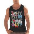 Why Fit In Doctor Teacher Cat In Hat Cool Autism Awareness Men Women Kids Men Tank Top, trending gift
