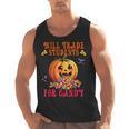 Will Trade Students For Candy Teacher Cute Halloween Pumpkin Men Tank Top, trending gift Will Trade Students For Candy Teacher Cute Halloween Pumpkin Men Tank Top, trending gift
