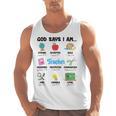 God Says Im Teacher Christian Back To School Religious Men Tank Top, trending gift