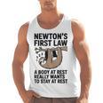 Newtons First Law Physics Jokes Science Teacher Men Tank Top, Science Teacher Gifts, trending gift