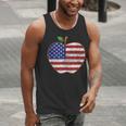 American Flag Teachers Students Apple 4th Of July Vintage Men Tank Top, funny gift