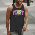 Back To School Neon Checkered First Grade Colorful Teacher Men Tank Top, First Grade Teacher Tank Tops, funny gift