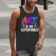 Cool Art For Men Women Art Teacher Artist Painter Superpower Men Tank Top, funny gift