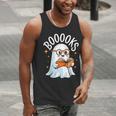 Cute Ghost Reading Book Librarian Teacher Halloween Costume Men Tank Top, funny gift Cute Ghost Reading Book Librarian Teacher Halloween Costume Men Tank Top, funny gift