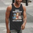 Easily Distracted By Cats & History Teacher Women Men Men Tank Top, History Teacher Tank Tops, funny gift Easily Distracted By Cats & History Teacher Women Men Men Tank Top, History Teacher Tank Tops, funny gift