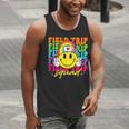 Field Trip Squad Groovy Field Day Smile Face Teacher Tie Dye Men Tank Top, Groovy Teacher Tank Tops, funny gift