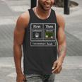 First Caffeinate Then Educate I Am Earning A Break Teacher Men Tank Top, funny gift
