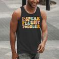 Groovy I Speak Fluent Toddler Daycare Provider Teacher Men Tank Top, Groovy Teacher Tank Tops, funny gift