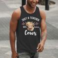 Just A Teacher Who Loves Cows Shirt Cute Highland Cow Men Tank Top, funny gift