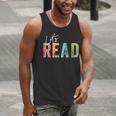 Let's Read Book Nerd Reading Book Lover Librarian Teacher Men Tank Top, funny gift