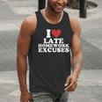 I Love Late Homework Excuses Sarcastic Teacher Lie For Men Women Men Tank Top, funny gift I Love Late Homework Excuses Sarcastic Teacher Lie For Men Women Men Tank Top, funny gift
