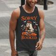 Sorry I'm Booked Ghost Reading Book Lover Teacher Halloween Men Tank Top, funny gift