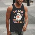 Teacher Halloween Trick Or Teach Floral Ghost Men Tank Top, funny gift Teacher Halloween Trick Or Teach Floral Ghost Men Tank Top, funny gift