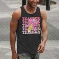 Teacher Pencil Back To School Groovy Pink Teacher First Day Men Tank Top, Groovy Teacher Tank Tops, funny gift