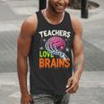 Teachers Love Brains Halloween 2025 Skeleton Costume Men Tank Top, funny gift Teachers Love Brains Halloween 2025 Skeleton Costume Men Tank Top, funny gift