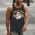 Trick Or Teach Groovy Retro Ghost Halloween Teacher Kids Men Tank Top, Groovy Teacher Tank Tops, funny gift