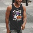 Will Trade Students For Candy Halloween Teacher Men Tank Top, funny gift Will Trade Students For Candy Halloween Teacher Men Tank Top, funny gift