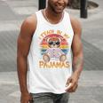 I Teach In My Pajamas Teacher Sunset Bear Retro Men Tank Top, funny gift