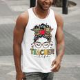 Teacher Life Messy Bun Glasses Leopard Sunflower Men Tank Top, funny gift Teacher Life Messy Bun Glasses Leopard Sunflower Men Tank Top, funny gift