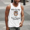 This Is My Tired Teacher Costume Skull Halloween Messy Bun Men Tank Top, funny gift This Is My Tired Teacher Costume Skull Halloween Messy Bun Men Tank Top, funny gift