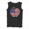 American Flag Teachers Students Apple 4th Of July Vintage Men Tank Top, funny design