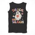 Groovy Halloween Trick Or Teach Retro Floral Ghost Teacher Men Tank Top, Groovy Teacher Gifts, funny design Groovy Halloween Trick Or Teach Retro Floral Ghost Teacher Men Tank Top, Groovy Teacher Gifts, funny design