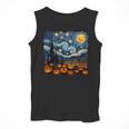 Halloween Pumpkin Starry Night Van Gogh Art Teacher Men Tank Top, funny design