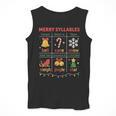 Merry Syllables Teacher Christmas Educational Kids Men Tank Top, funny design Merry Syllables Teacher Christmas Educational Kids Men Tank Top, funny design