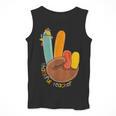 One Thankful Teacher Thanksgiving Turkey Peace Hand Sign Men Tank Top, funny design