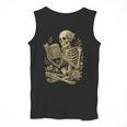 Skeleton Book Floral Skull Halloween Teacher Costume Men Tank Top, funny design
