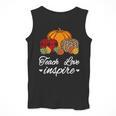Teach Love Inspire Autumn Fall Plaid Leopard Pumpkin Teacher For Men Women Kids Men Tank Top, funny design