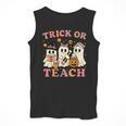 Teacher Halloween Trick Or Teach Cute Ghost Coffee Pumpkins Men Tank Top, funny design