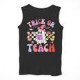 Trick Or Teach Halloween Teacher Floral Ghost Groovy Men Tank Top, Groovy Teacher Gifts, funny design