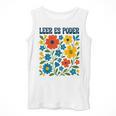 Leer Es Poder Cute Floral Boho Spanish Teacher Reading Men Tank Top, funny design Leer Es Poder Cute Floral Boho Spanish Teacher Reading Men Tank Top, funny design