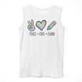 Peace Love Learn Tie Dye Teacher Kids 100th Days Of School Men Tank Top, funny design