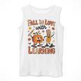 Retro Fall In Love With Learning Autumn Pumpkin Teacher Kids Men Tank Top, funny design