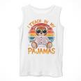 I Teach In My Pajamas Teacher Sunset Bear Retro Men Tank Top, funny design