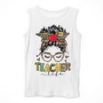 Teacher Life Messy Bun Glasses Leopard Sunflower Men Tank Top, funny design Teacher Life Messy Bun Glasses Leopard Sunflower Men Tank Top, funny design