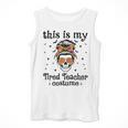This Is My Tired Teacher Costume Skull Halloween Messy Bun Men Tank Top, funny design This Is My Tired Teacher Costume Skull Halloween Messy Bun Men Tank Top, funny design