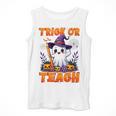 Trick Or Teach Teacher Halloween Ghost Pencil Floral Men Tank Top, funny design Trick Or Teach Teacher Halloween Ghost Pencil Floral Men Tank Top, funny design