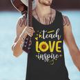 Back To School Teach Love And Inspire Teacher Sunflower Men Tank Top, gift for family, gift for coworker