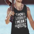 English Teacher Grammar Police Language Nerd You Literally Mean Figuratively V-Neck Modern Short Sleeve Small Men Tank Top, English Teacher Tank Tops, gift for family, gift for coworker English Teacher Grammar Police Language Nerd You Literally Mean Figuratively V-Neck Modern Short Sleeve Small Men Tank Top, English Teacher Tank Tops, gift for family, gift for coworker