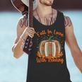 Fall In Love With Reading Pumpkin Autumn Librarians Teacher Men Tank Top, gift for family, gift for coworker