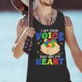 I Am Their Voice They Are My Heart Autism Awareness Teacher Men Tank Top, gift for family, gift for coworker
