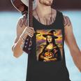 Mona Lisa Pumpkin Halloween Art Teacher Witchy Women Kids Men Tank Top, gift for family, gift for coworker