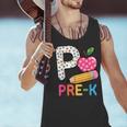 P Is For Pre K Teacher Student Pencil Apple Back To School Men Tank Top, gift for family, gift for coworker P Is For Pre K Teacher Student Pencil Apple Back To School Men Tank Top, gift for family, gift for coworker