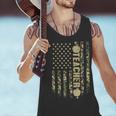 Patriotic Teacher American Flag Camouflage 4th Of July Camo Men Tank Top, gift for family, gift for coworker