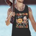 Pumpkin Spice Makes Teacher Nice Retro Fall Spooky Season Men Tank Top, gift for family, gift for coworker